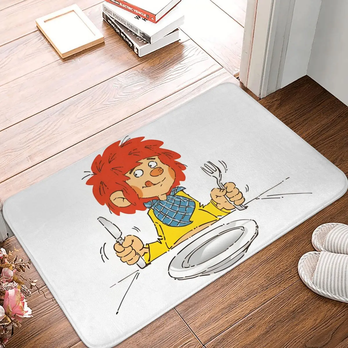 Red Haired Fairy Pumuckl Bathroom Mat Pumuckl Meal Time Doormat Kitchen Carpet Balcony Rug Home Decoration