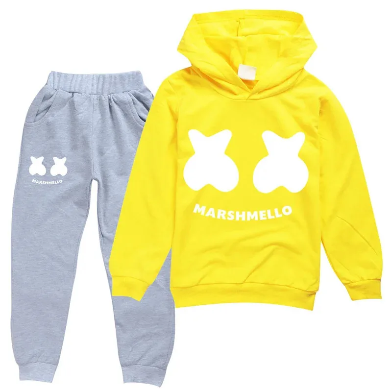 2-16Y DJ เสื้อผ้าชุดเด็กเสื้อผ้าเด็กวัยหัดเดิน Boys เสื้อผ้าชุดวัยรุ่นหญิง Hoodies กางเกง 2 ชิ้นชุดชุดกีฬา