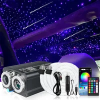 32W RGBW Meteor Car techo estrellas luz de fibra óptica música techo Interior del coche atmósfera ambiental luz para techo de cielo estrellado