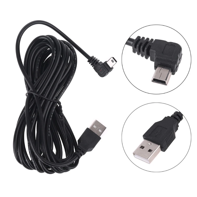 90 Degree Right Charging Curved Cord Car Auto Camera DVR Power Cablefor Cam Video Recorder Extension Cable