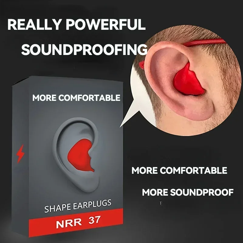 1pcs Anti-Noise Ear Plug Sound Insulation Ear Protection Earplugs Sleeping Plugs Waterproof Silicone Swim Earplugs Soft