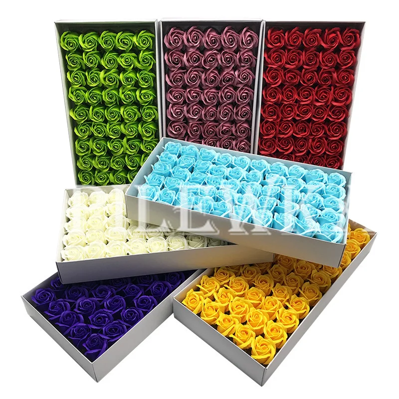 

6/50Pcs 4.5cm Artificial Roses Soap Flowers Home Valentine's Wedding Decora Festival Teddy Bear Rose Bridal Bouquet Accessories