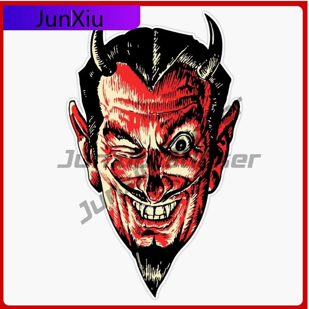 

Vintage Halloween Red Devil Head Vinyl Waterproof Sticker Decal Accessories Car Laptop Wall Window Bumper Sticker Camping Car