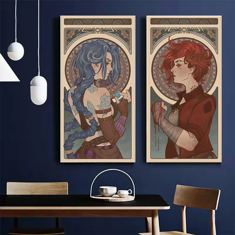 Arcane Characters Jinx VI Tarot Card, League of ATIONS, Vintage Video Game Poster, Canvas Painting, Wall Picture, Home Decor Gift