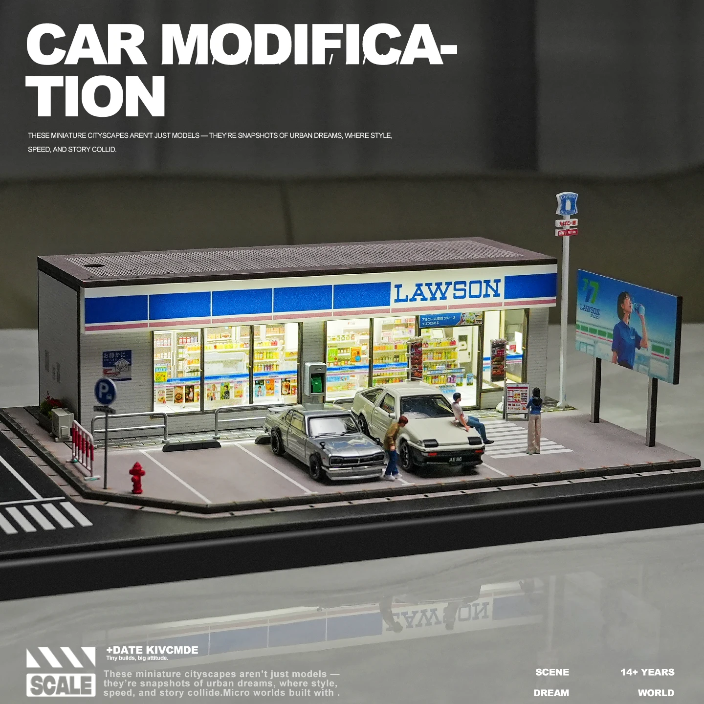 figurine-de-collection-decoration-modele-de-simulation-de-scene-de-magasin-lawson-1-64-collection-presentoir-scene-d'hotel-parking