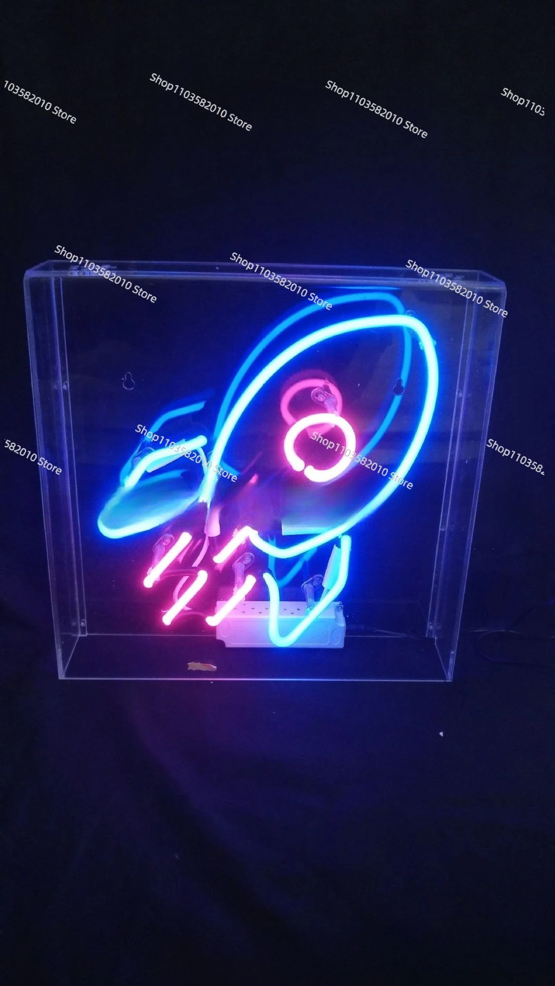 Neon box No somking sign, acrylic box Neon, neon no smoking sign view 4