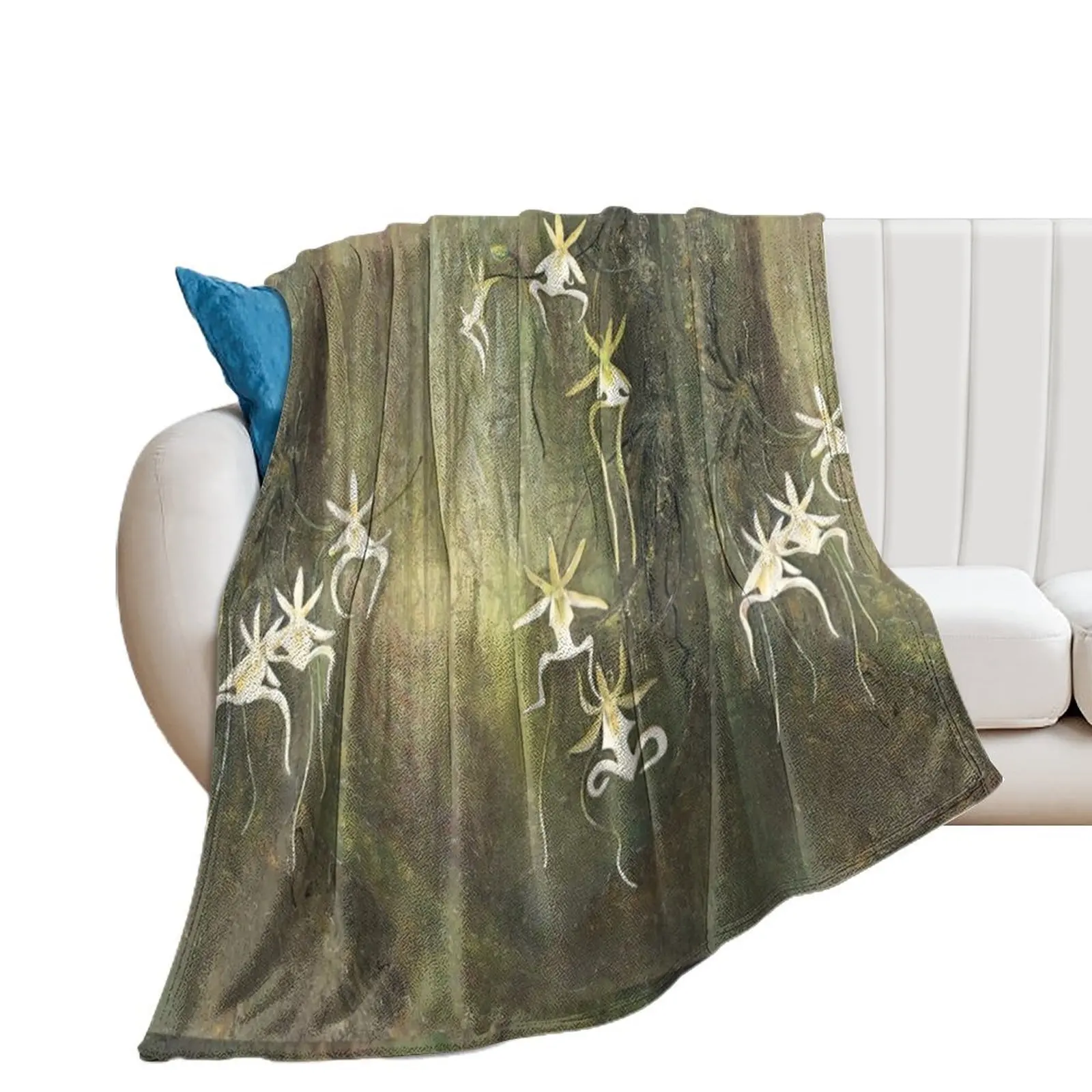 Ghost Orchids Throw Blanket Weighted Travel Blankets