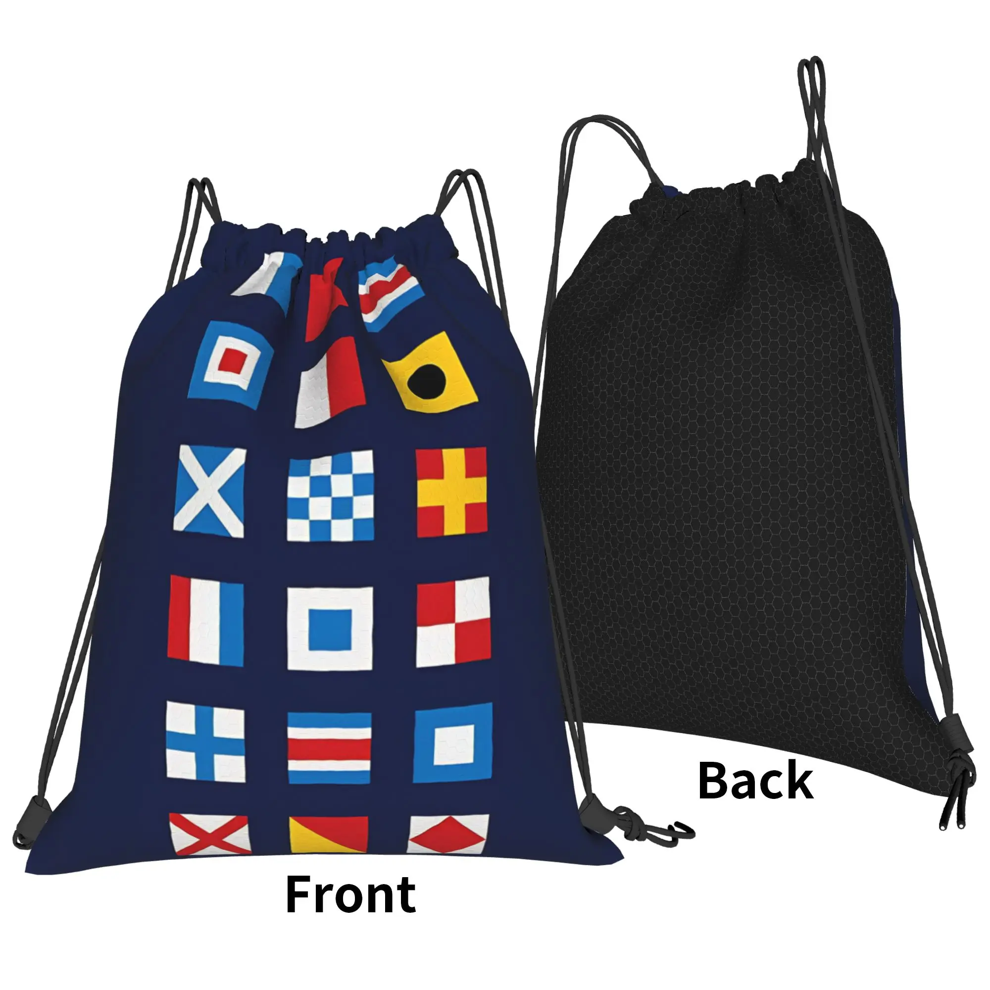 Nautical Color Vintage Sailing Portable Sports Riding Gym Drawstring Storage Sporty Backpacks