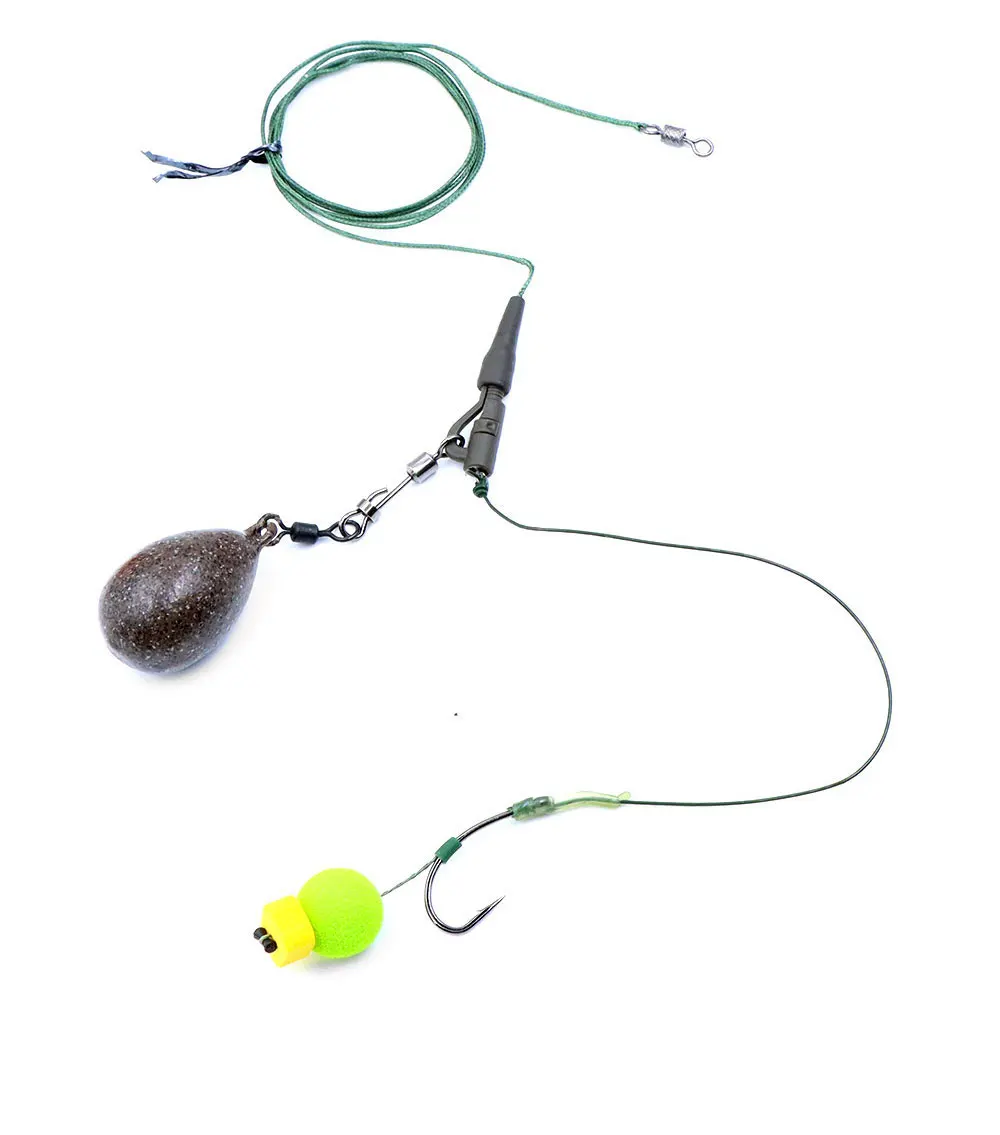Karpfenangelzubehör: Vorgefertigte Hair-Rig-Köderketten mit beschichtetem Leadcore-Vorfach und scharfen Karpfenhaken für Method Feeder Boilie Angeltechniken – Detail 9