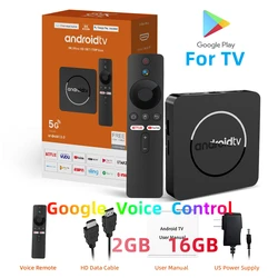 Dispositivo de TV inteligente 4k, decodificador con Android 13, 2GB, 16GB, AllWinner H313, WiFi 2,4G/5G, Control por voz de Google, Control remoto Bt