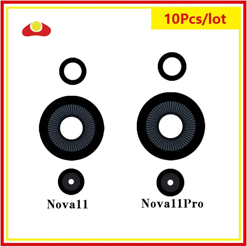 10Pcs For Huawei Nova 11 Pro Nova11 Ultra Back Rear Camera Glass Lens With Adhesive Sticker Replacement Parts