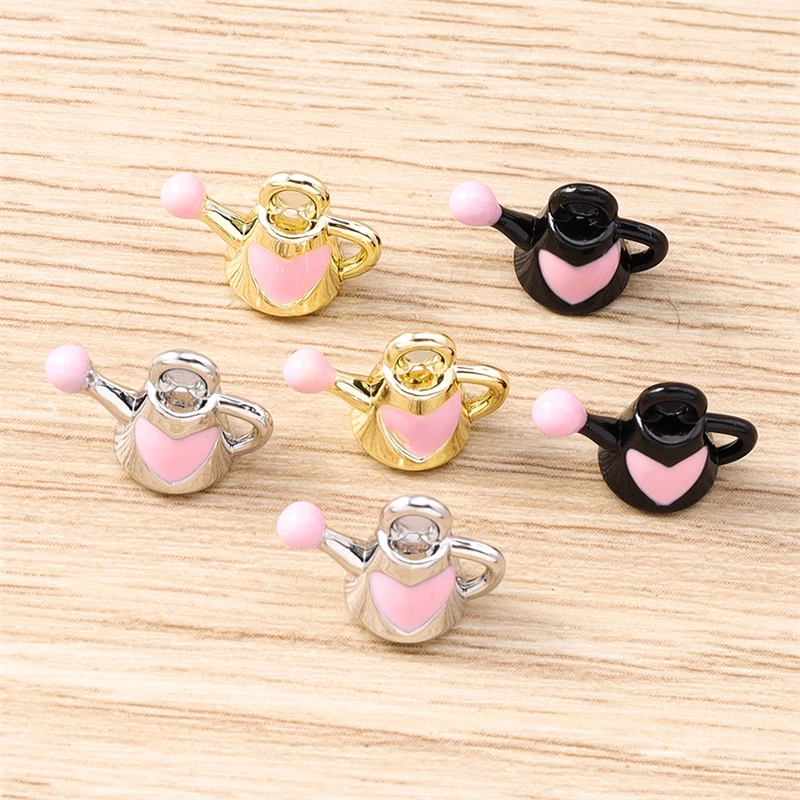 5 Stück 13 x 9 mm niedliche Emaille-Wasserflaschen-Charms-Anhänger für Schmuckherstellung, Tropfen-Ohrringe, Halsketten, Armbänder, DIY-Bastelzubehör – Detail 6
