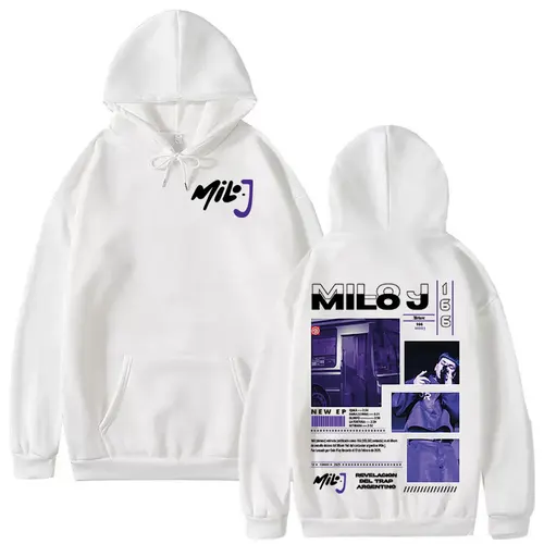 Imagen 2 del producto Rapero Milo J 166 Tour 2025 álbum gráfico Sudadera con capucha hombres Hip Hop gótico manga larga sudaderas Vintage sudaderas con capucha de gran tamaño ropa de calle