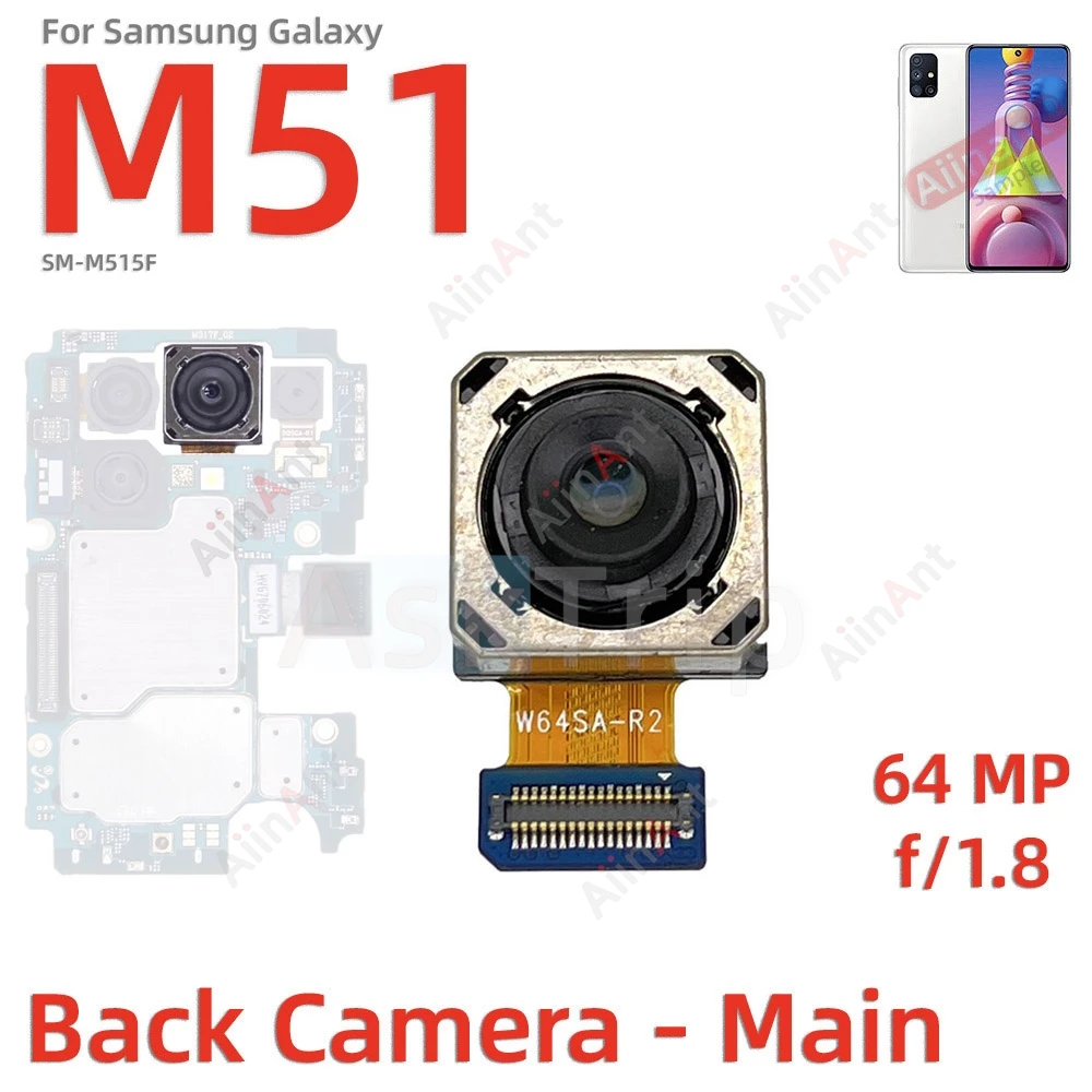 Macro Depth Wide Main Small Front Back Rear Camera Flex Cable For Samsung Galaxy M51 M53 M515F M526B 4G 5G