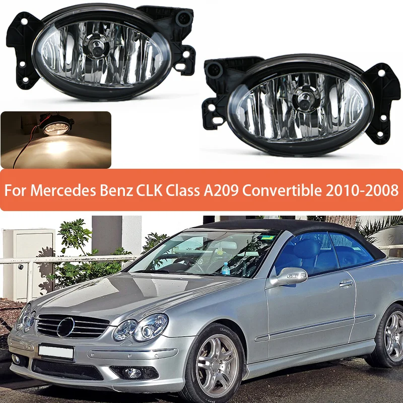 Pair Left&Right Fog Lamp For Mercedes Benz CLk Class A209 Convertible 2010 2011 2012 2013 2014-2008 Front Bumper Anti Fog Light