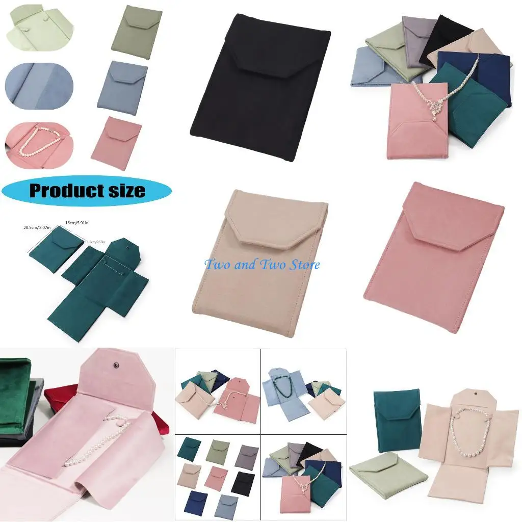 

HX6F Flocking Jewelry Top Closure Portable Accessory Bag for Travel