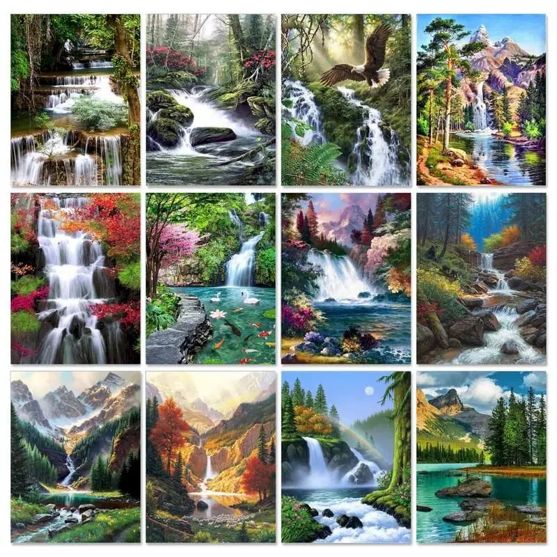 

GATYZTORY Diamond Painting Landscape Rhinestones 5D DIY Diamond Embroidery Picture Cross Stitch Mosaic Home Decor Gift