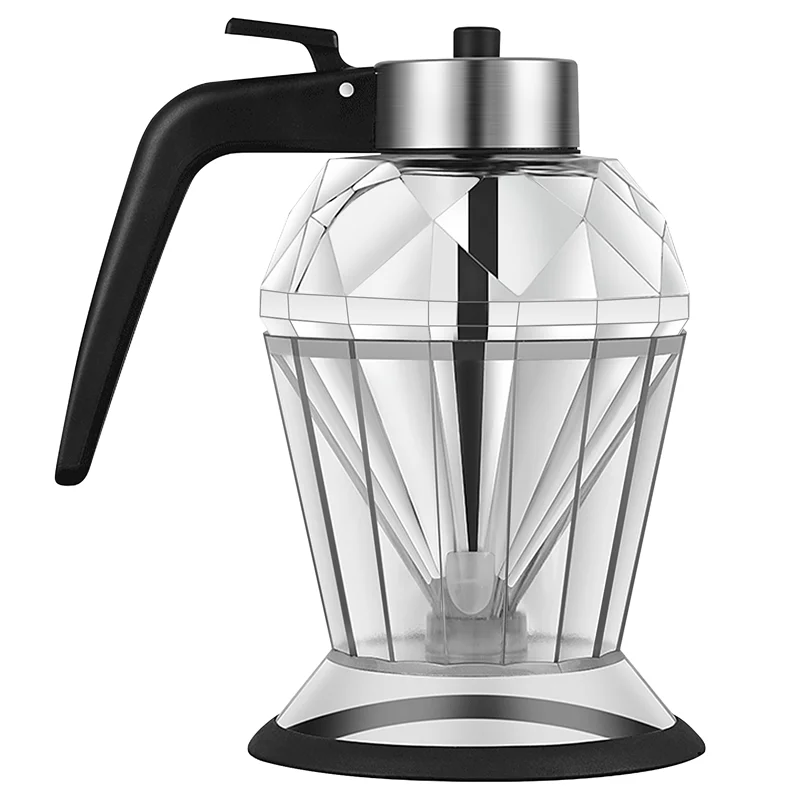 ABLG Olive Oil Dispenser Glass Bottle, Honey Jar Dispenser, Glass Cruet Bottle For Kitchen, Non-Drip Oil Pot With Stand