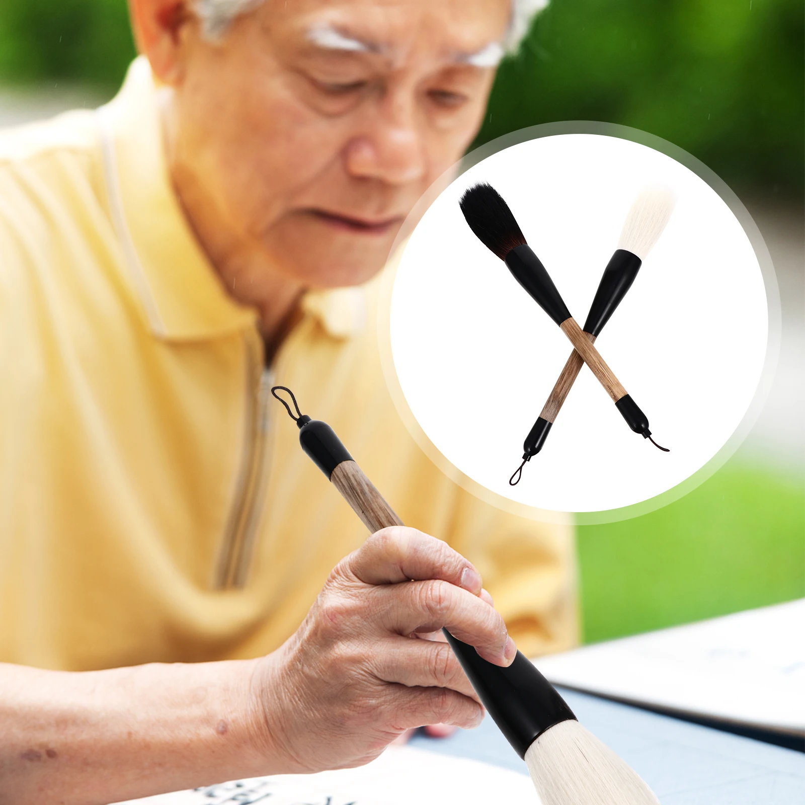 

2pcs Couplet Writing Brushes High Quality Durable Professional Chinese Calligraphy Pen Painting Brush Traditional Art Supplies