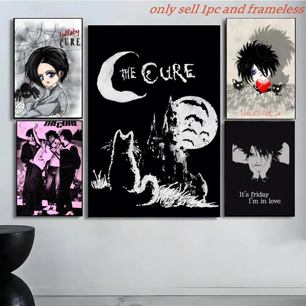 Gothic rock Music Singer T-The Cure Band Poster Poster painting with prints Home bedroom living room decoration gift