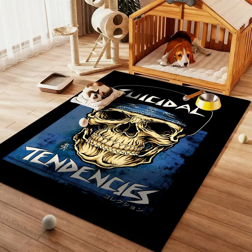 

S-Suicidal-Tendencys cool Rock Floor Mat Diatom Bath Mat Absorbent Quick Dry Non-Slip TPR Backing Soft Plush Draining Rugs