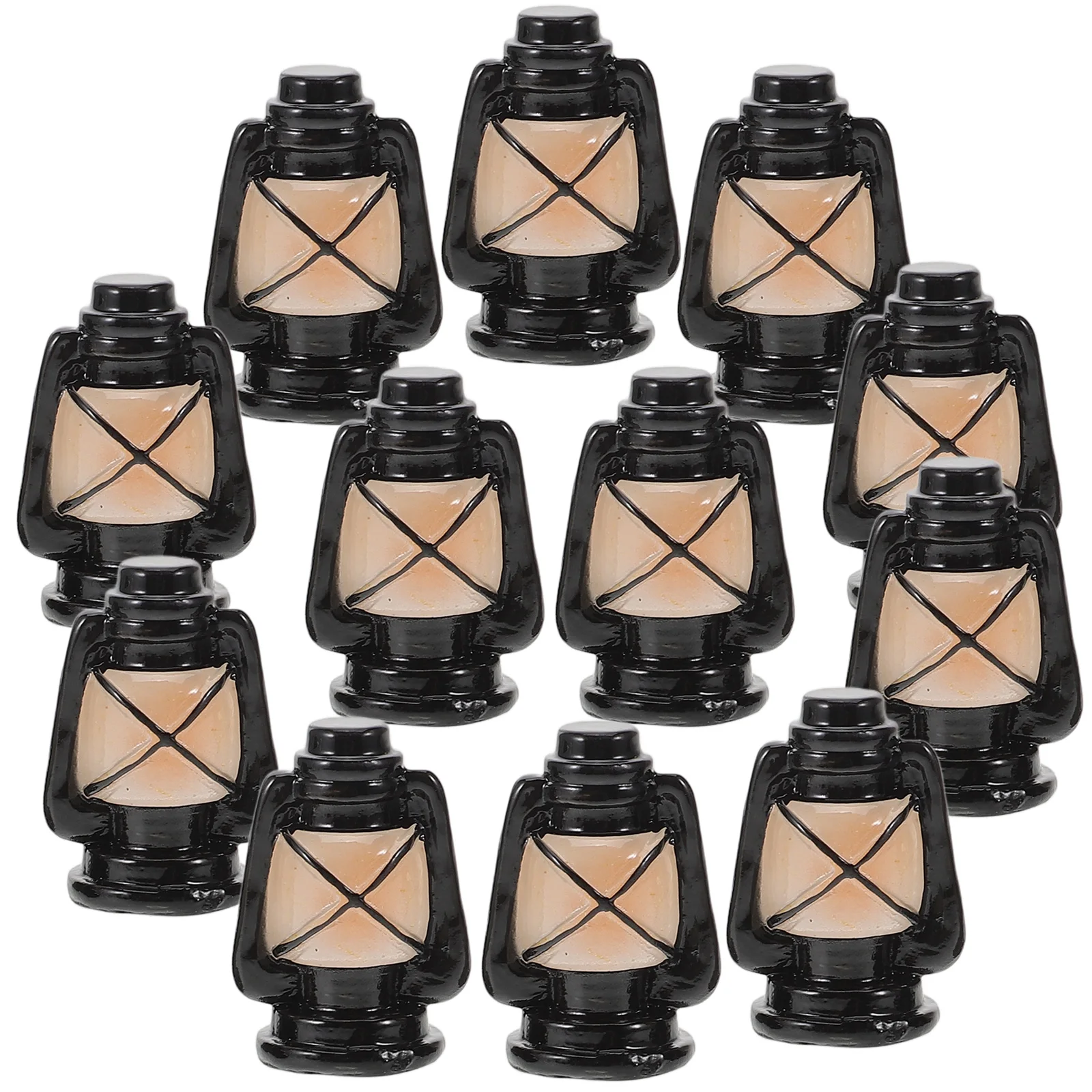 

12pcs Miniature Lamp House Decoration Small Light Tiny House Decor Landscape Props Lantern