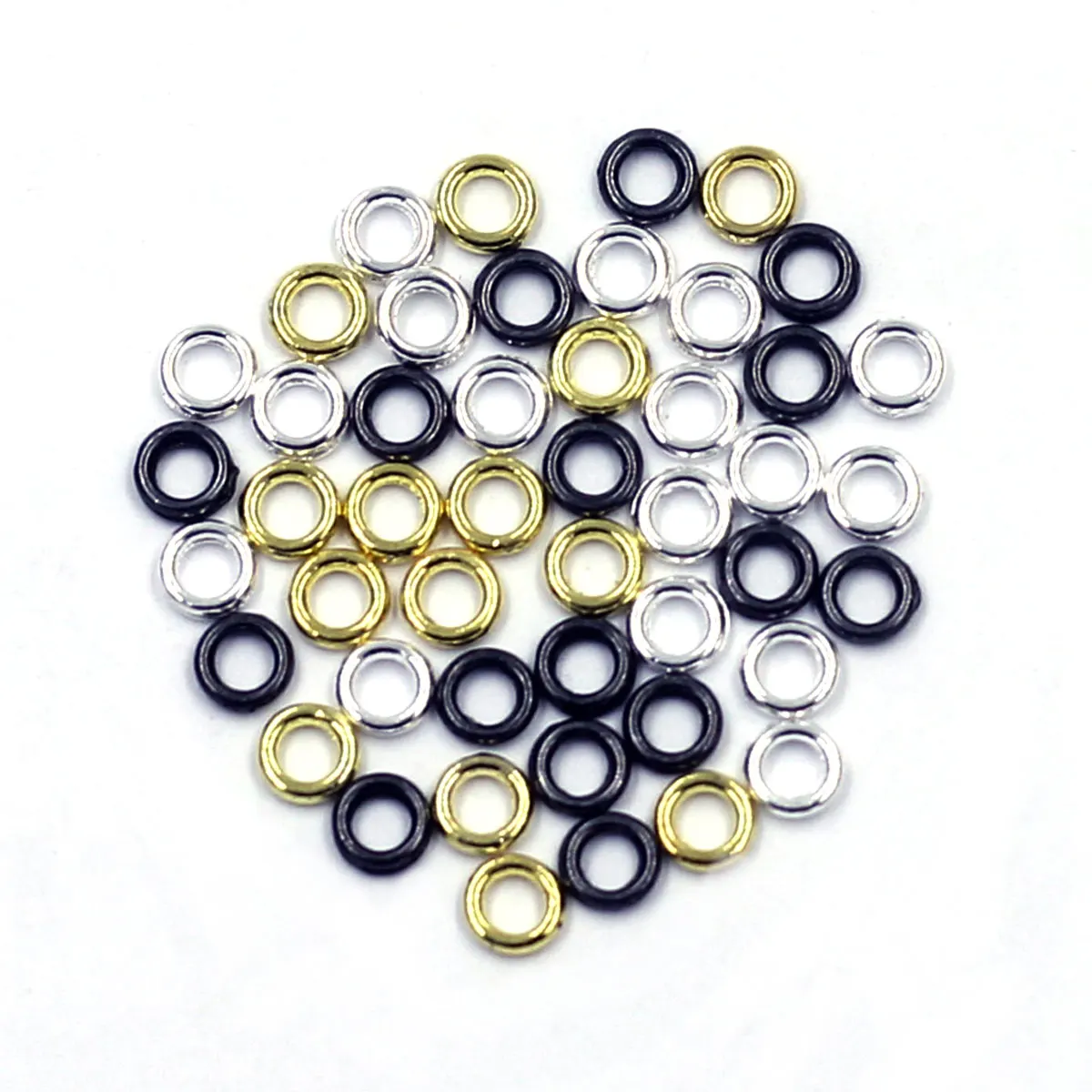 

Soldered Closed Jump Rings Round Zinc Silver Plated For Fashion Craft Jewelry DIY Findings 4mm(1/8") Dia.