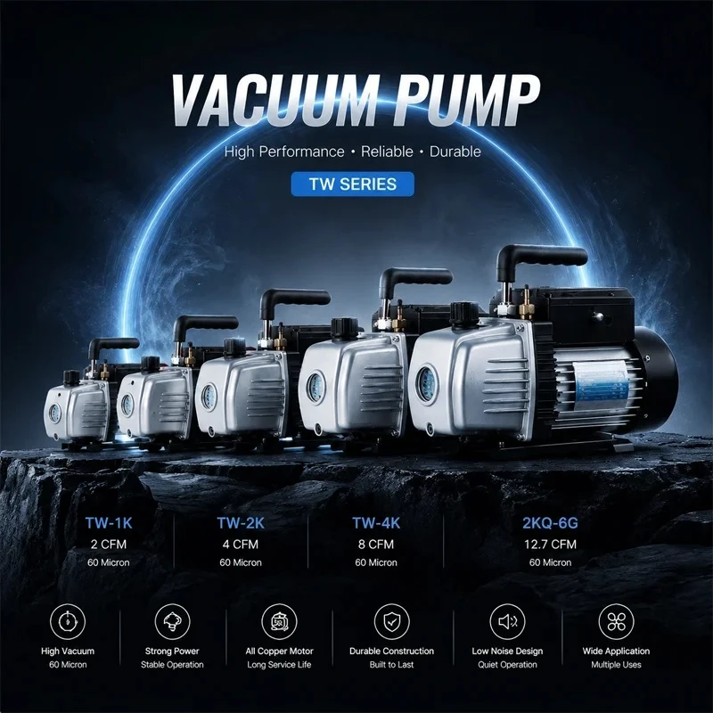 110V 220V HVAC Vacuum Pump 2 4 8 127 CFM 60 Micron for Epoxy Resin Degassing Jewelry Making Casting Investment Mold Tools