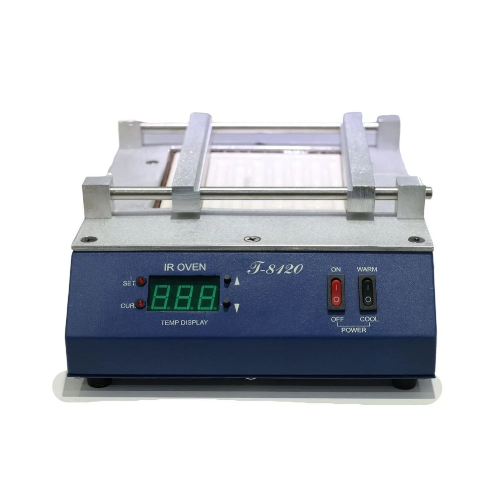 PUHUI T-8120 PID Controlled 600W IR Preheater, 120x120mm Heating, 0-450℃ Temp, for PCB/BGA/SMD 220V/110V