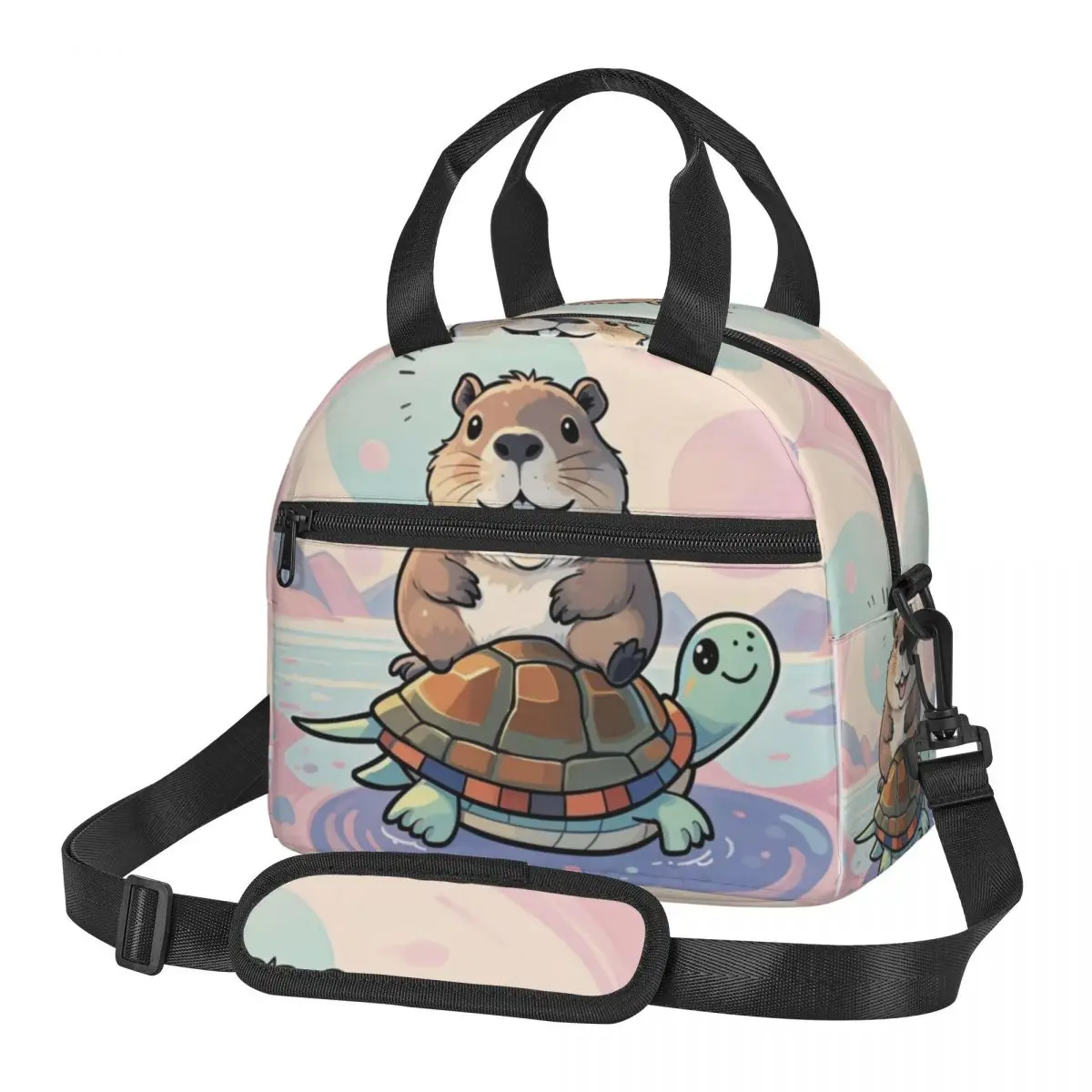 Сумка для обеда на одно плечо с рисунком капибары