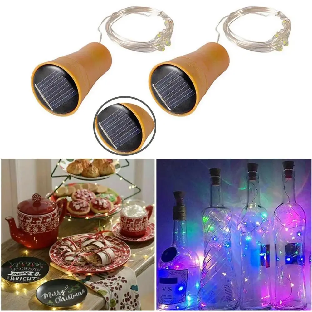 Portable 10LED 20LED Solar Lights Home Decoration Light String Wine Bottle Lights Cork Shape Fairy Lights