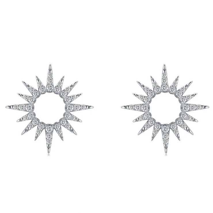 

Women Trendy Zircon Weddings Parties Gifts S925 Sterling Silver Fashionable Sunflower Ear Studs