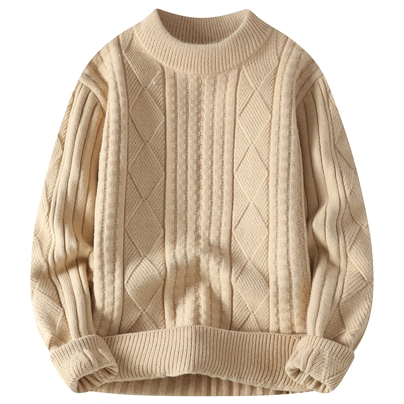 New Knit Pullovers Men Autumn Winter O Neck Loose Knitted Sweater Mens Fashion Long Sleeve Solid Color Casual Pullover Sweaters - Image 4