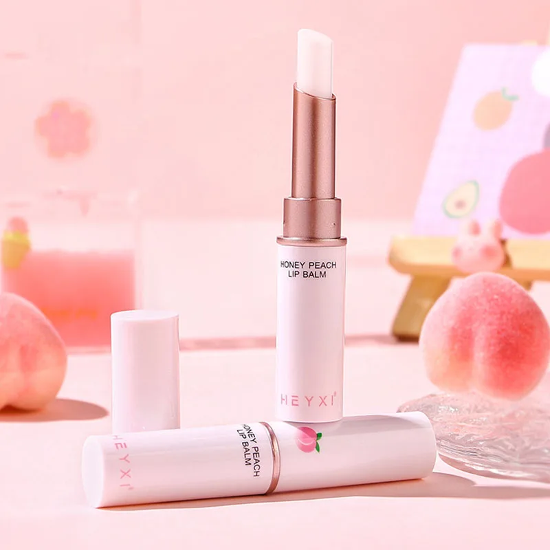 Honey Peach Color Changing Lip Balm Lip Plumper Moisturizing Hydrating Nourishing Lip Care Cosmetics