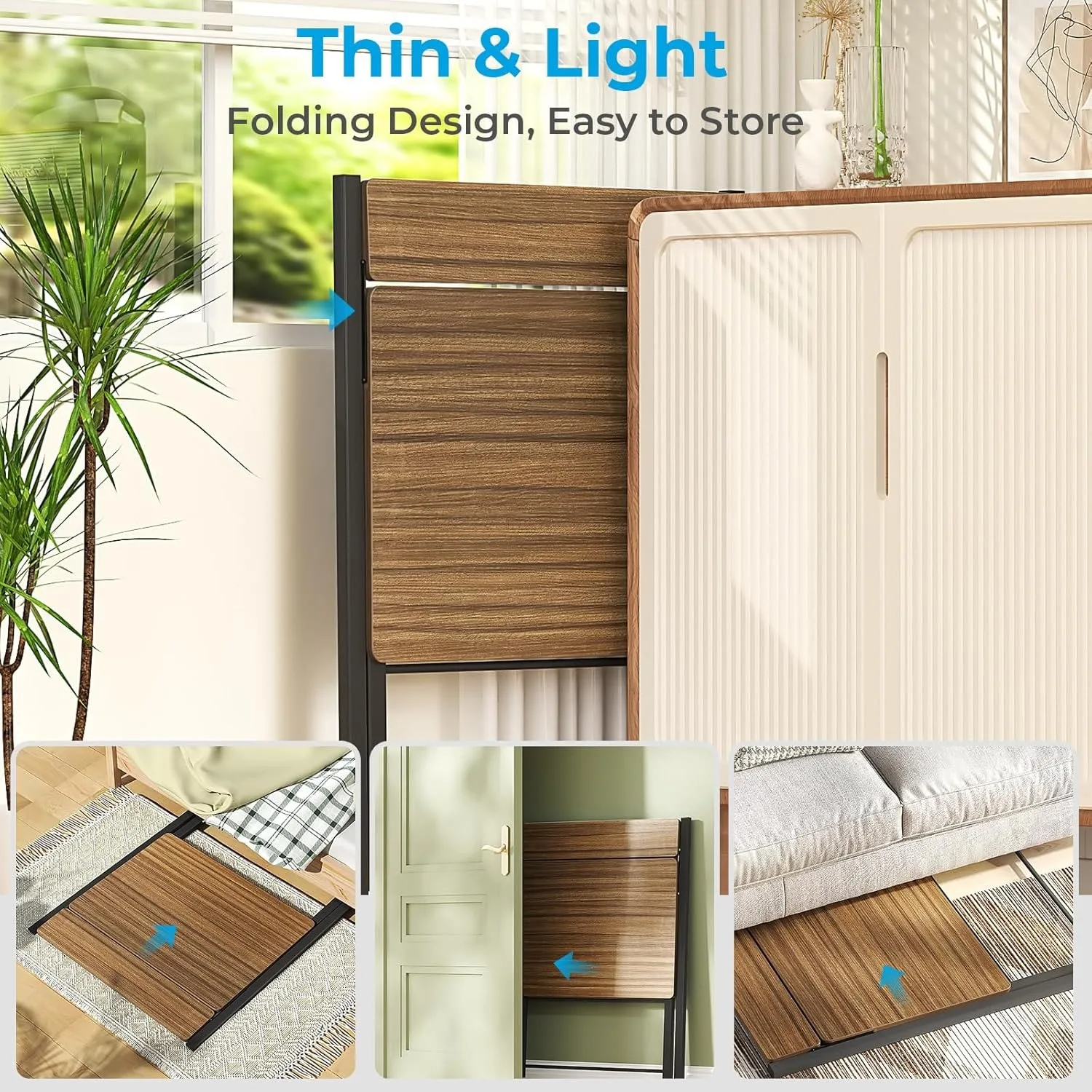 折りたたみテーブルアセンブリ小型二層、ホームオフィス、学習机、コーヒーテーブル用の省スペースポータブルラップトップ