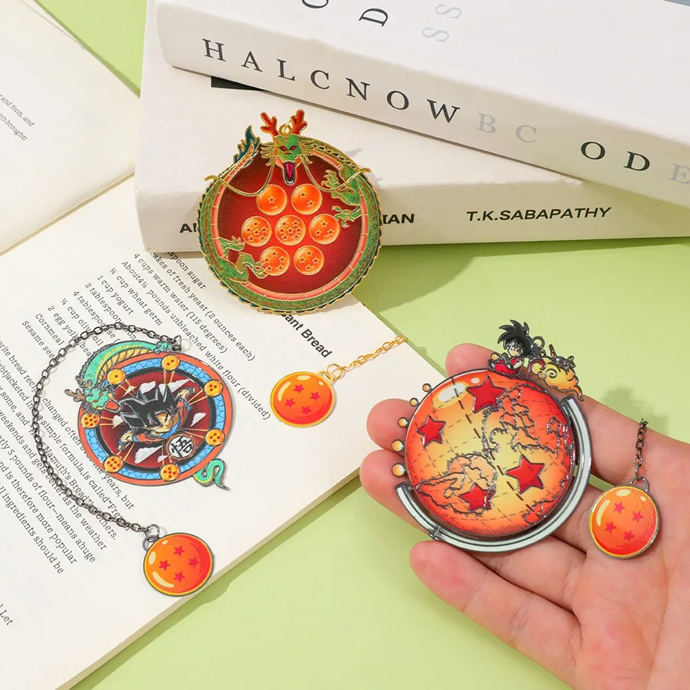 

Fantasy Dragon Ball Metal Bookmarks with Chain, Collectible Anime Page Markers for Manga Enthusiasts