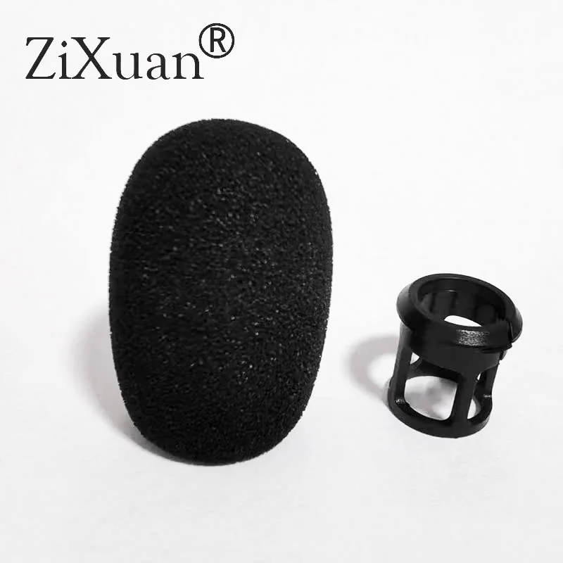 Esponja de parabrisas con cubierta de espuma con cierre interior de plástico para micrófono de mesa Shure Beta98 MX412 418