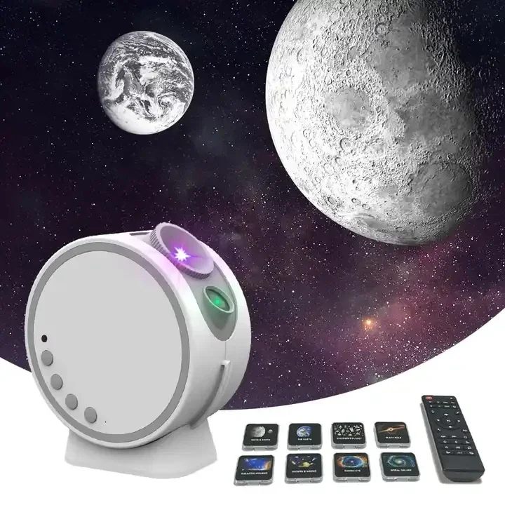 LED Galaxy Star Projector Night Light HD Lens Sleep Aid White Noise Music Player Starry Sky Light