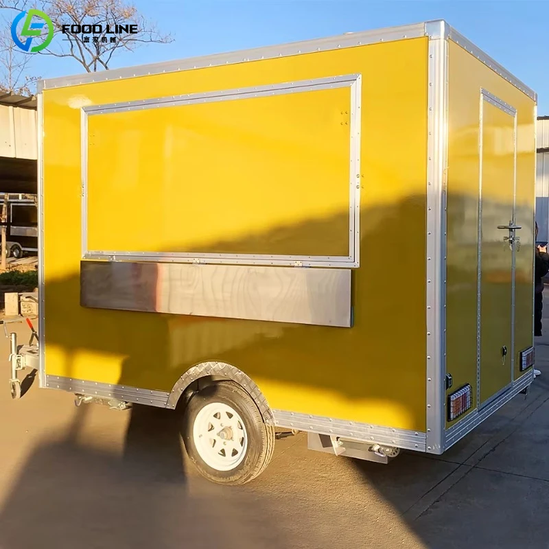 

Customized Hot Sale Mobile Food Truck Display Kiosk Coffee Trailer Fast Food Cart for Street Food Business Stainless Steel