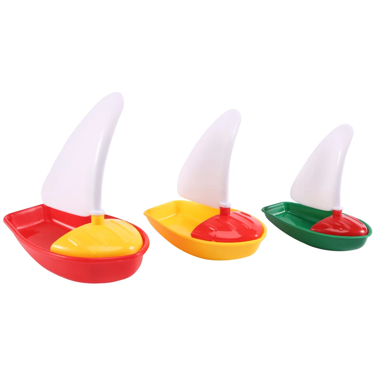 3Pcs Bath Boat Toy Plastic Sailboats Toys Bathtub Sailing Boat Toys for Kids (Multicolor Small+Middle+Large Size)