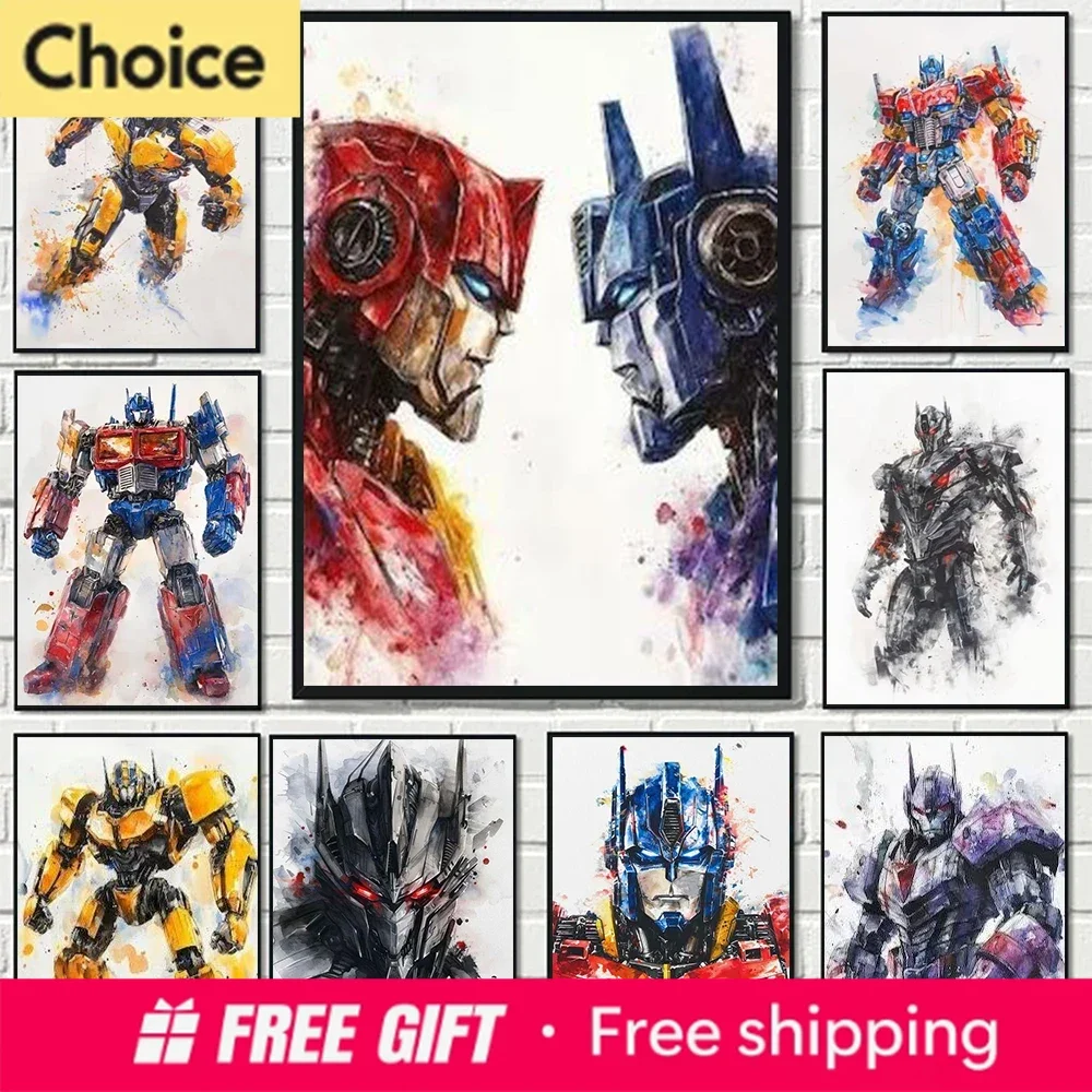 Affiche de film de science-fiction classique moderne Bumblebee, impressions Transformers Optimus, décoration murale, peinture diamant pour garçons