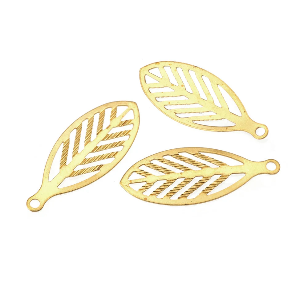 Not Plated Color Brass Small Tree Leaf Leaves Charms Necklace Earrings Diy Jewelry Accessories Making Rosediy official-website