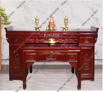 Solid Wood Altar Buddha Shrine a Long Narrow Table Household Table for God of Fortune Fairy Buddha Table image 3