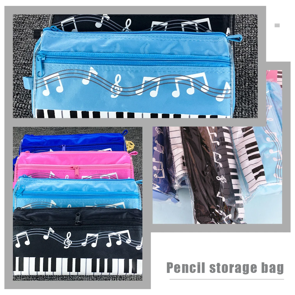 

2 Pcs Pencil Bag Music Stationery Piano Case Note Pouch Bags Pouches for School Child