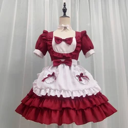 Original [Moonlight] Japanese sexy creamy sweet fresh little sweetheart maid outfit red pure lolita dress