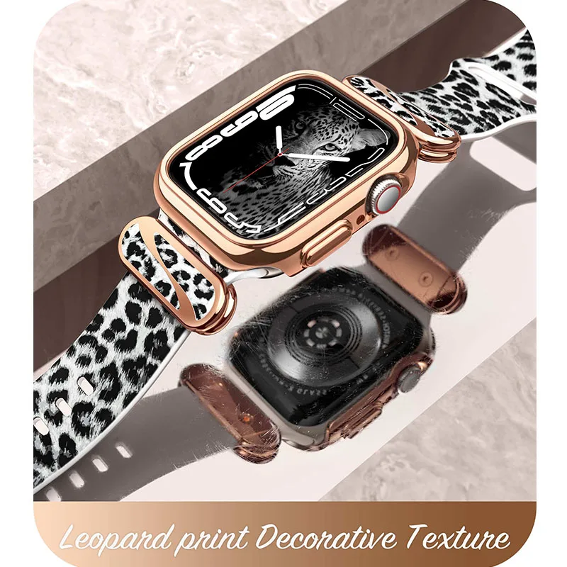 Funda para Apple Watch 7/6/SE/5/4 (45/44mm), I-BLASON, Cosmo Luxe Series, elegante funda protectora con bandas ajustables suaves