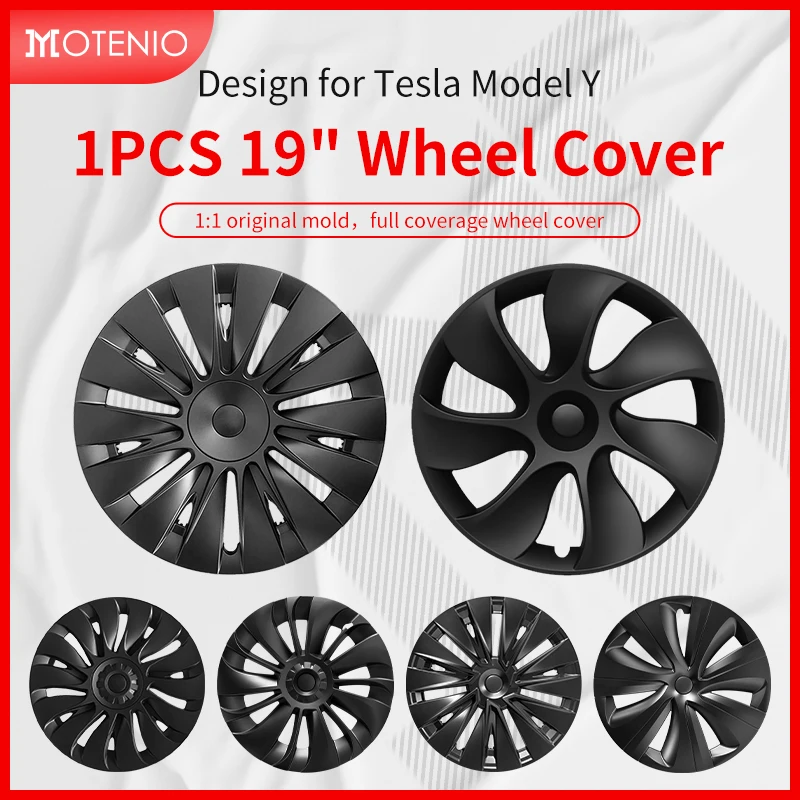 Only 1PC Hubcaps 19 inch Full Coverage Wheel Cover Cap for Tesla Model Y 2020-2024 Hubcaps Automobile Replacement Accessories