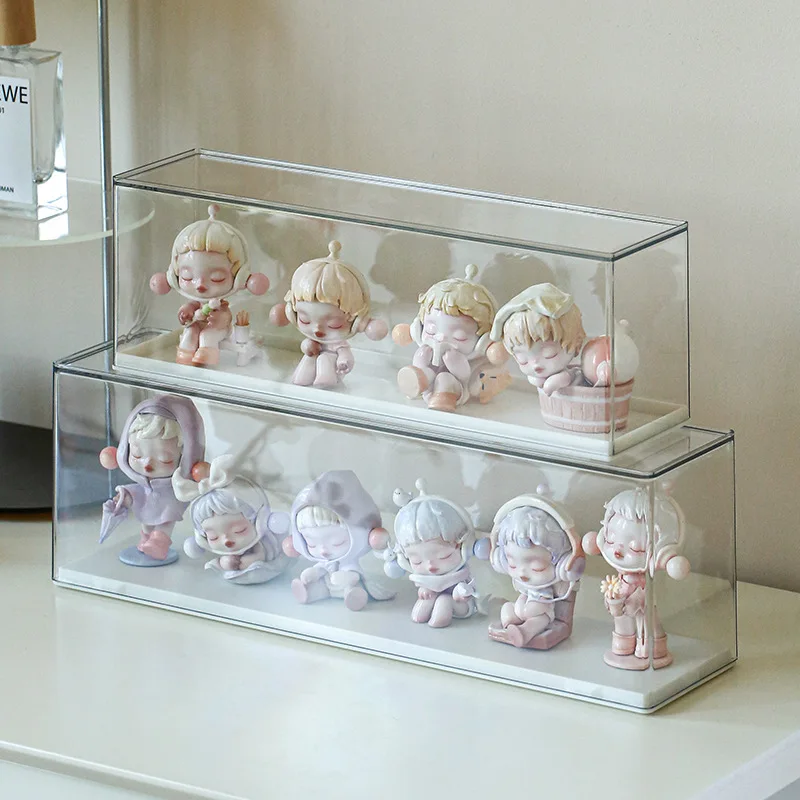 Transparent Acrylic Blind Box Display Case Dustproof Showcase for Collection Figures Containers Storage Organizer for Popmart