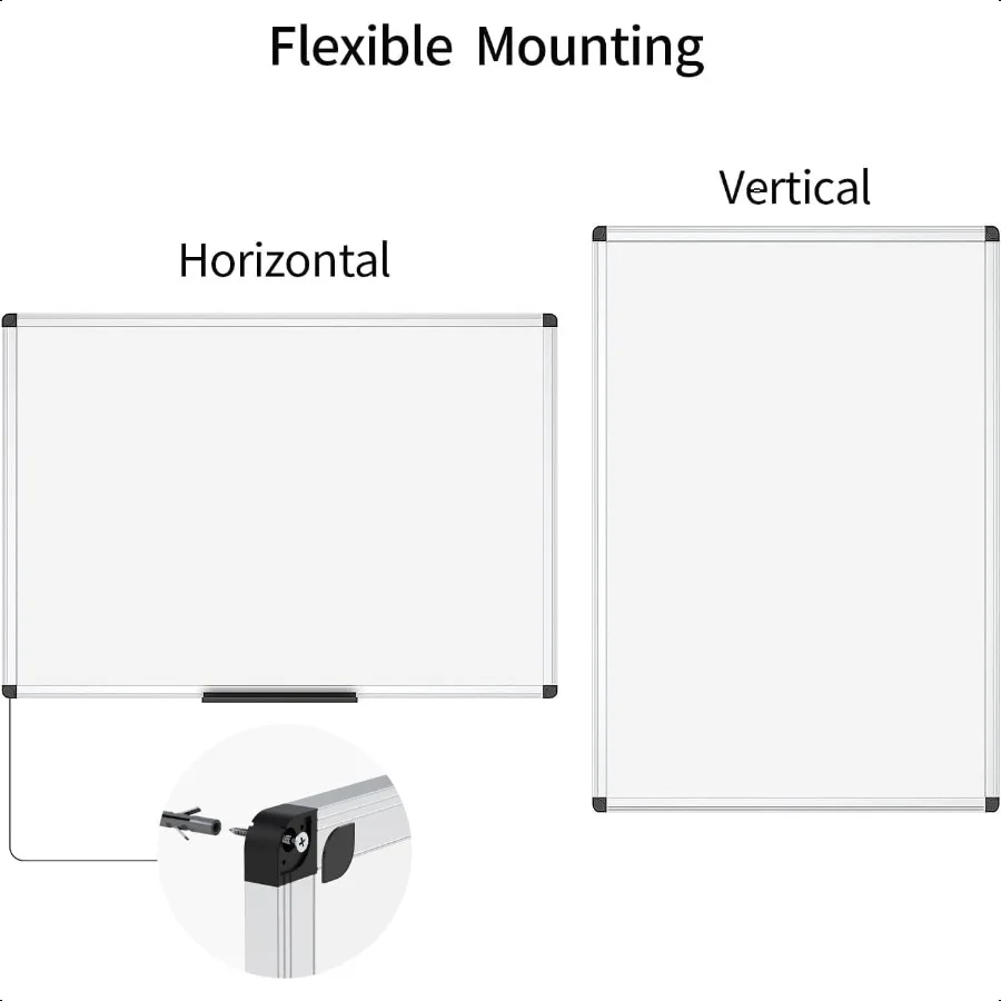 Quadro branco magnético apagável a seco 18 x 12 polegadas inclui 1 borracha e 2 marcadores e 4 ímãs