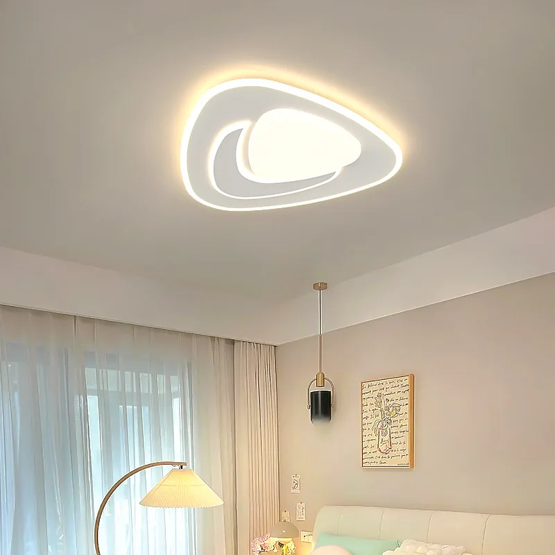 Modern Led Ceiling Light With Remote Control Dimmable Simple White Round Moon Ceiling Lamp Bedroom Living Room Kids Chandelier